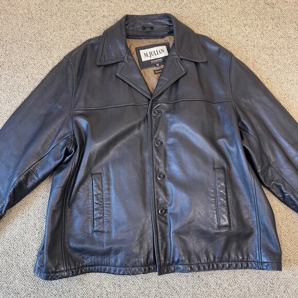 M. Julian Vintage Wilsons Leather Button Up Jacket US Unisex 2X - Picture 2 of 9